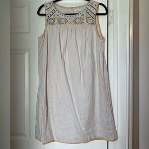 Women’s C&C California Mini Linen Embroidered Dress Size Medium